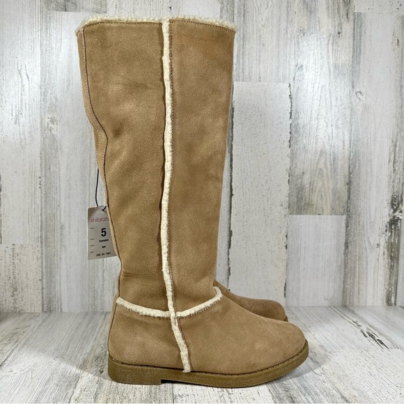 NEW Xhilaration Kameke Suede Faux Sherpa Lined Tall Boots #34 - Picture 7 of 10